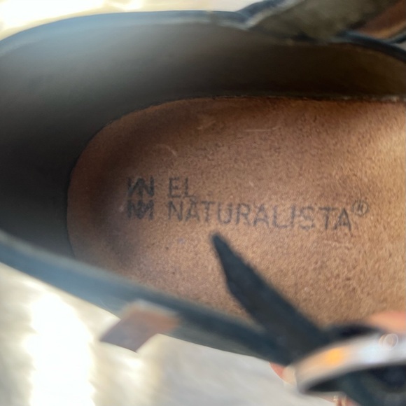 El Naturalista Black Comfort Leather Strap Sandals Sustainable - Picture 7 of 8